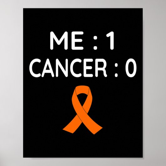 las 1 Krebs 0 Leukämie Bewusstsein Poster (Vorne)