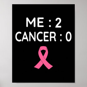 las 2 Krebs 0 Brustkrebs Bewusstsein rosa Schleimh Poster
