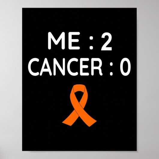 las 2 Krebs 0 Leukämie Bewusstsein Poster (Vorne)