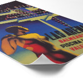 Las Arenas Spanien Lighted Pool Vintage Reisen Poster (Ecke)