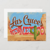 Las Cruces New Mexico Cartoon Desert Retro Travel Postkarte (Vorne/Hinten)