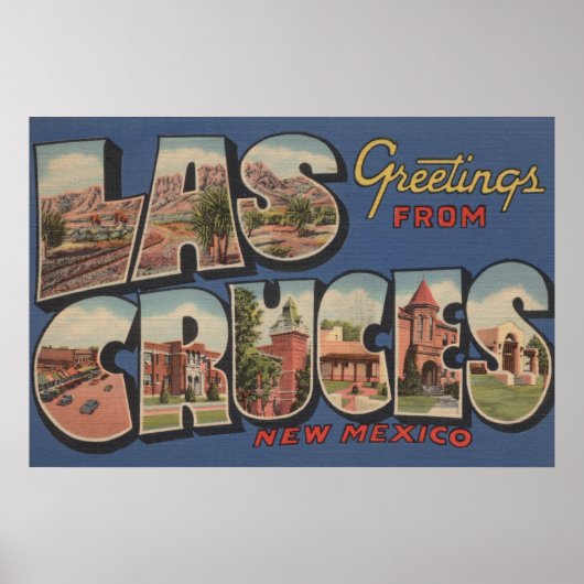 Las Cruces, New Mexico - Großbuchstaben Poster (Vorne)