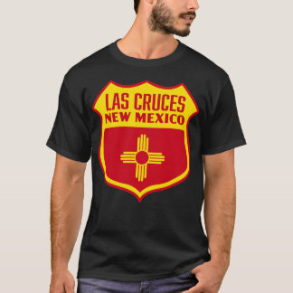 Las Cruces New Mexico Retro Flag Schild gelb T-Shirt