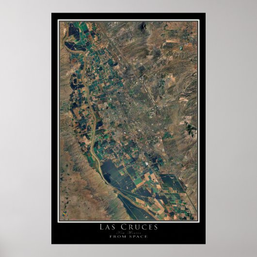 Las Cruces New Mexico Satellite Art Poster (Vorne)
