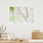 Las Cruces Topo Karte 1957 Poster (Küche)