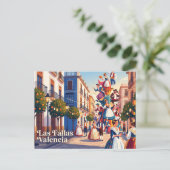 Las Fallas Valencia Spanien Postkarte (Stehend Vorderseite)