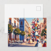 Las Fallas Valencia Spanien Postkarte (Vorne/Hinten)