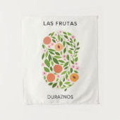 Las Frutas: Duraznos - Pfirsichmarkt Wandteppich (Vorderseite)