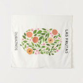Las Frutas: Duraznos - Pfirsichmarkt Wandteppich (Vorderseite (Horizontal))