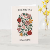 Las Frutas: Granadas - Granatapfelmarkt Karte (Gelbe Blume)