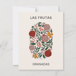 Las Frutas: Granadas - Granatapfelmarkt Mitteilungskarte