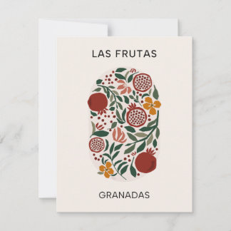 Las Frutas: Granadas - Granatapfelmarkt Mitteilungskarte