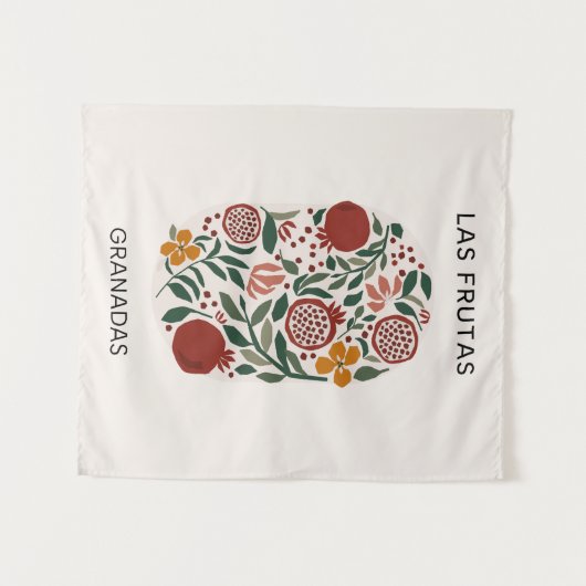Las Frutas: Granadas - Granatapfelmarkt Wandteppich (Vorderseite (Horizontal))