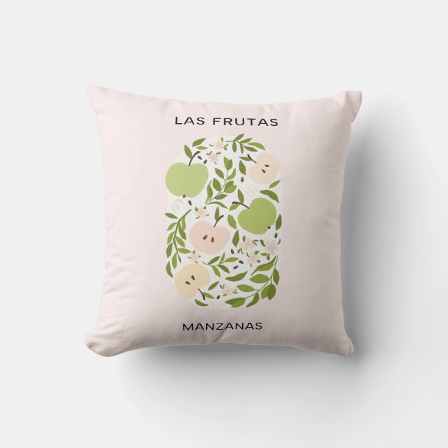 Las Frutas: Manzanas - Apfelmarkt Kissen (Vorderseite)