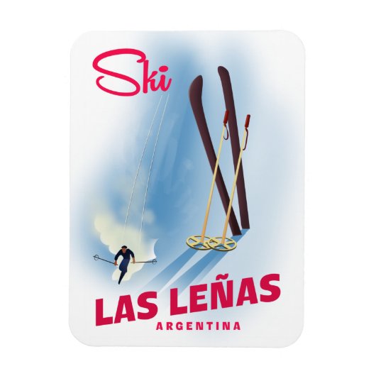 Las leñas Argentina ski Magnet (Vertikal)