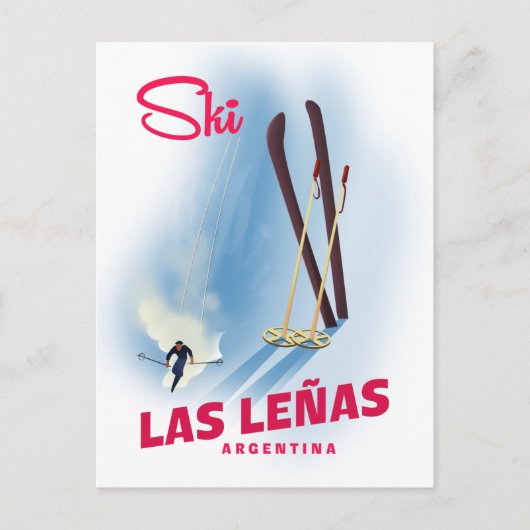 Las Leñas Argentinien Ski Postkarte (Vorderseite)
