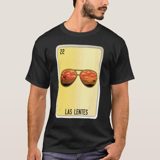 Las Lentes Mexican Slang Lottery Bingo Cards T-Shirt (Vorderseite)