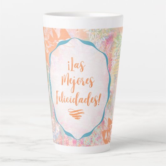 Las Mejores Felicidades - Beste spanische Wünsche Milchtasse (Vorderseite)