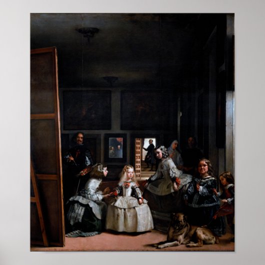 Las Meninas, Die Trauzeuginnen, Diego Velazquez Poster (Vorne)