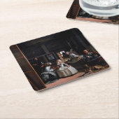 Las Meninas, Die Trauzeuginnen, Diego Velazquez Rechteckiger Pappuntersetzer (angewinkelt)