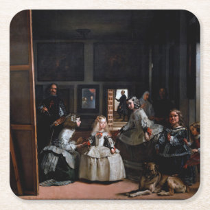 Las Meninas, Die Trauzeuginnen, Diego Velazquez Rechteckiger Pappuntersetzer