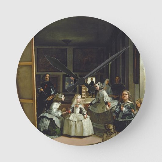 Las Meninas oder die Familie von Philip IV, c.1656 Runde Wanduhr (Vorderseite)