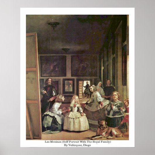 Las Meninas (Selbstportrait mit der königlichen Fa Poster (Vorne)