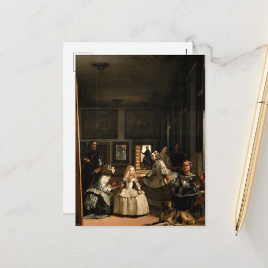 Las Meninas von Diego Velazquez Feiertagspostkarte (Vorderseite/Rückseite Beispiel)