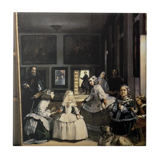 Las Meninas von Velasquez Fliese (Vorderseite)