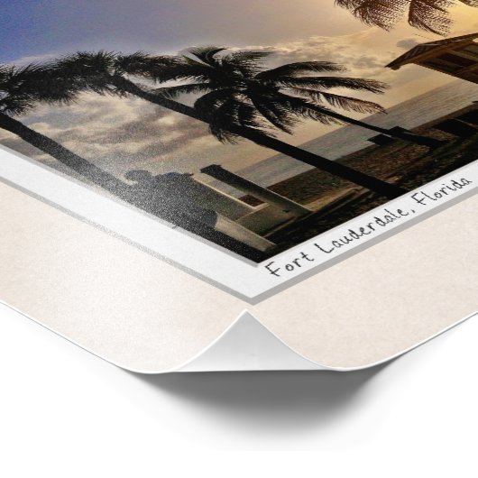 Las Olas am Strand Fotodruck (Ecke)