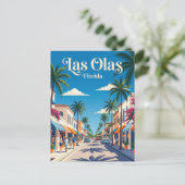 Las Olas Boulevard USA Postkarte (Stehend Vorderseite)