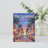 Las Olas Boulevard USA Postkarte (Stehend Vorderseite)