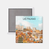 Las Palmas Gran Canaria City View Magnet (Vorderseite/Rückseite)