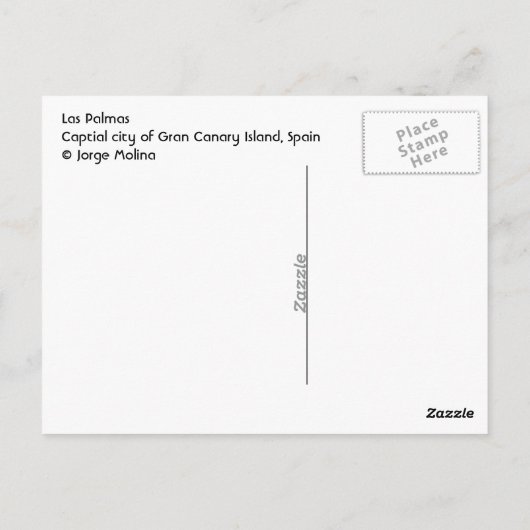 Las Palmas, Gran Canary Island, Spanien Postkarte (Rückseite)