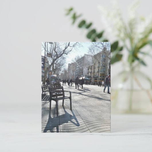 Las Ramblas de Barcelona Postkarte (Stehend Vorderseite)