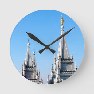 las salsee city temple angel moroni runde wanduhr