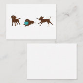 las Schokolade Labrador Cartoon Streifen Mitteilungskarte (Vorne/Hinten)