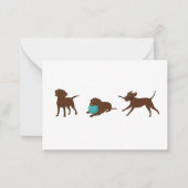 las Schokolade Labrador Cartoon Streifen Mitteilungskarte (Vorderseite)