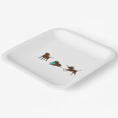 las Schokolade Labrador Cartoon Streifen Pappteller (Gewinkelt)