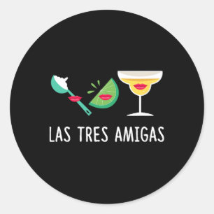 Las Tres Amigas - Cinco De Mayo Outfit Lustig Mexi Runder Aufkleber