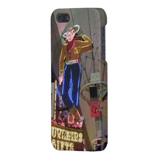 Las Vega Cowboy-Leuchtreklame iPhone Hülle (Rückseite links)