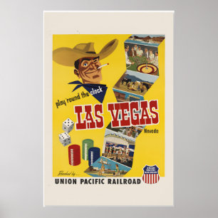 Las Vegas - 1952 Vintage Style Glücksspiel Reise Poster
