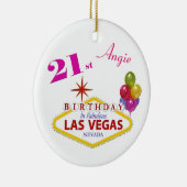 Las Vegas 21. Geburtstag Keramik Ornament (Rechts)