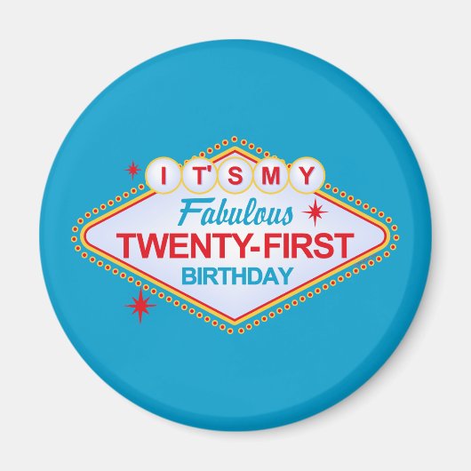 Las Vegas 21. Geburtstag Magnet (Vorne)