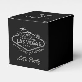 Las Vegas 21. Geburtstag Party Silber Personalisie Geschenkschachtel