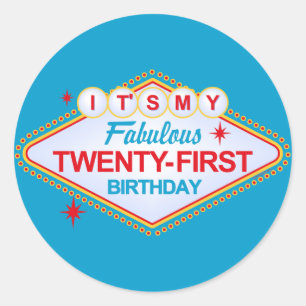 Las Vegas 21. Geburtstag Runder Aufkleber