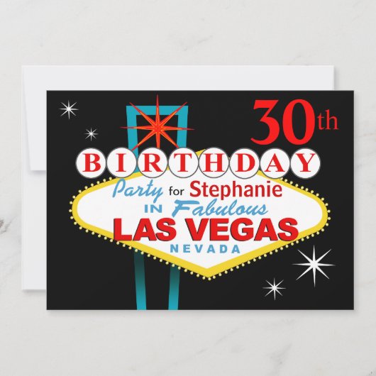 Las Vegas 30. Geburtstag Party Einladung (Vorderseite)
