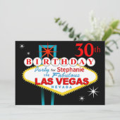 Las Vegas 30. Geburtstag Party Einladung (Stehend Vorderseite)