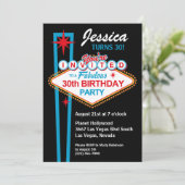 Las Vegas 30. Geburtstag Party Einladung (Stehend Vorderseite)