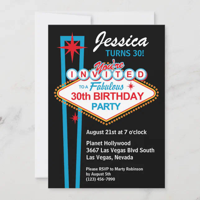 Las Vegas 30. Geburtstag Party Einladung | Zazzle.de Las Vegas 30. Geburtstag Party Einladung | Zazzle.de